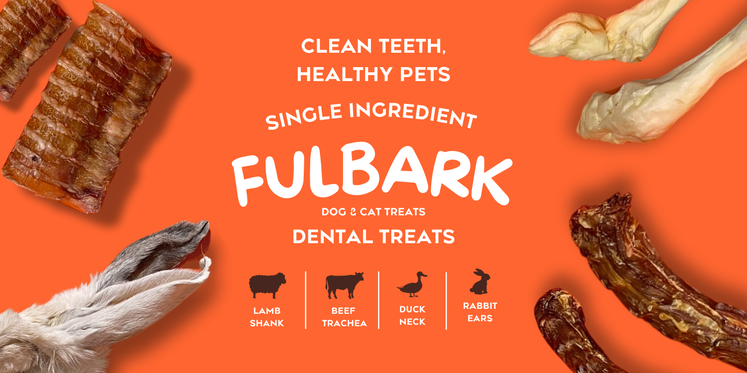 ขนมขัดฟันสุนัข ขนมขัดฟันแมว และอาหารสุนัขคุณภาพสูง สูตร All Natural จาก Fulbark เพื่อสุขภาพที่ดีของสัตว์เลี้ยงที่คุณรัก